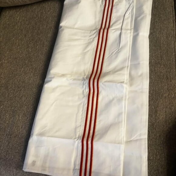 2 Brand New Pottery Barn White KING Pillowcases with Orange Embroidered Borders - Picture 2 of 4